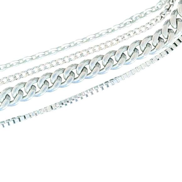 Stainless Steel Necklace Multi Strand HEART CHARM VINTAGE ITAOR 18 Inches - Picture 6 of 9